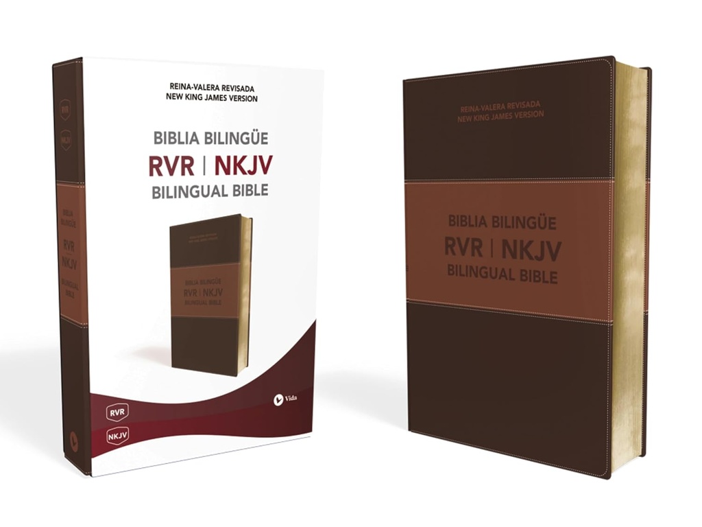 Bilingual Bible, Leathersoft, Brown / Nkjv/Rvr Biblia Bilingüe