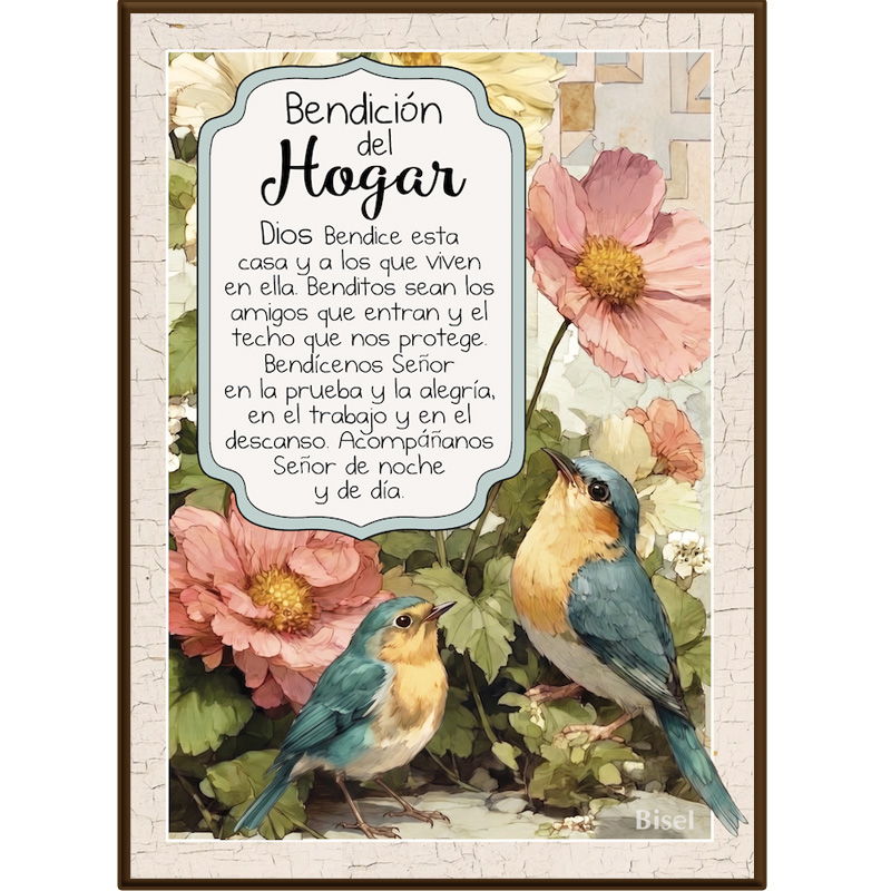 Plaqueta Para Escritorio Texto: Bendición Del Hogar