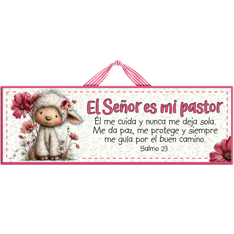 Plaqueta Colgante Texto: El Señor Es Mi Pastor Nada Me Faltará