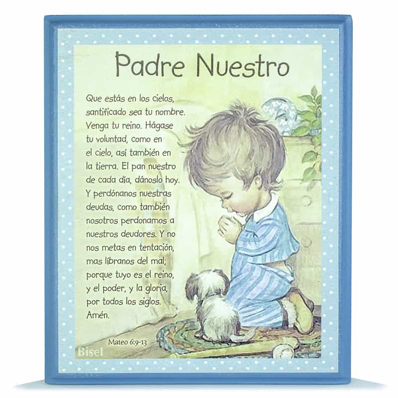 Plaqueta Para Niño Padre Nuestro, Texto  Mateo 6:9-13