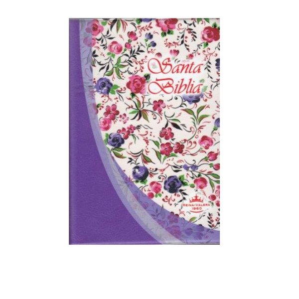 Bibilia RVR1960 Imitación Piel Flores Con índice