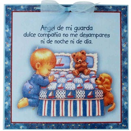 [DECOR-1201B] Plaqueta Preciosos Momentos , Oración  Ángel De La Guarda, Niño