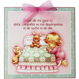 [DECOR-1201C] Plaqueta Preciosos Momentos, Oración Angel de la Guarda, Niña