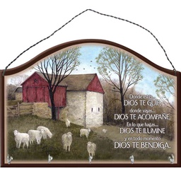 [DECOR-2034B] Porta Llaves Texto: Dios Bendiga este Hogar.