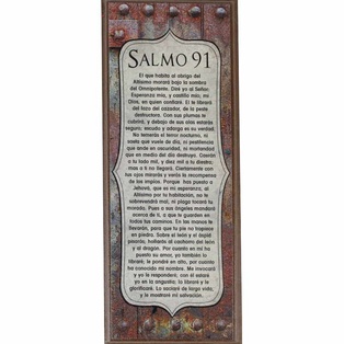 Plaqueta Color Café Texto: Salmo 91