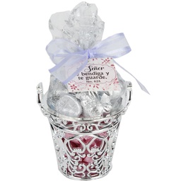 [CUBO-BS184A] Cubo Plateado Con Kisses