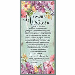 [DECOR-1139F] Plaqueta, Texto: Proverbios 31: 10 Color: Verde