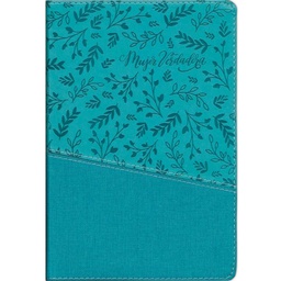[LEP-7109] Biblia Devocional NBLA Mujer Verdadera Color Aqua Imitación Piel