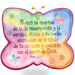 [DECOR-1193D] Plaqueta Diseño Mariposa Color: Fucsia Texto: Nunca Se Aparten De Ti....