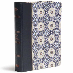 [LBSH-8104] Biblia RVR 1960  Apuntes Letra Grande Piel Fabricada Y Mosaico Color Crema Y Azul