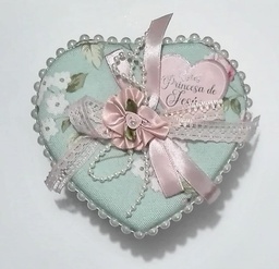 [CAJA-BS21027A] Joyero En Forma De Corazón  &quot;Eres Princesa De Jesús&quot;