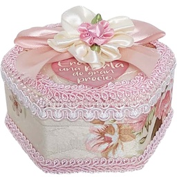 [CAJA-BS21027B] Joyero En Forma  Hexagonal  &quot;Eres Princesa De Jesús&quot;