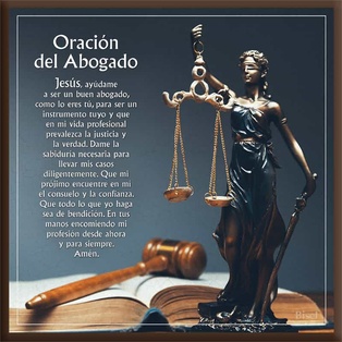 Plaqueta Oración Del Abogado Diseño Estatua De La Justicia