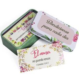 [OVEJ-1272] Cajita De Metal Con Tarjetas Bendiciones Para Cada Día