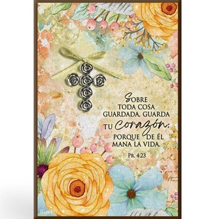 Plaqueta Para Escritorio Texto: Sobre Toda Cosa Guardada, Guarda Tu Corazón.