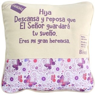 Cojín Hija Diseño Flores Verdes Y Moradas