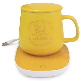 Taza De Cerámica Con Base Calentadora
