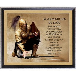 [DELTA-1000B] Cuadro Con Marco Color Humo Texto &quot;La Armadura de Dios&quot;