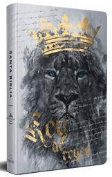 [LRANDOM-1078] Biblia RVR1960 Letra Grande Tamaño Manual, Tapa Dura León Rey De Reyes
