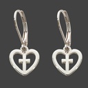 [EPIC-1009I1] Aretes En Forma De Corazón Con Cruz