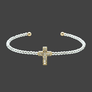 Brazalete Con Cruz Dorada