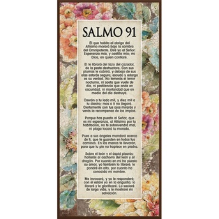 Plaqueta Salmo 91 Diseño Flores