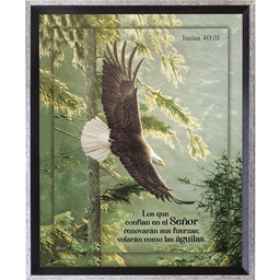 [DELTA-1000G] Cuadro Con Marco Color Humo Texto  "Los Que Confían en El Señor"