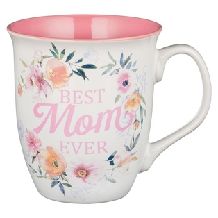 Mug Pink/White Floral Best Mom