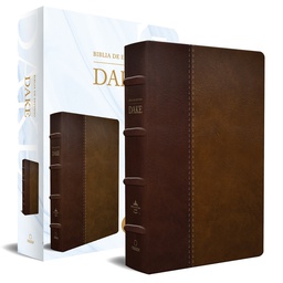 [LRANDOM-1081] Biblia De Estudio RVR 1960  Dake, Tamaño Grande, Piel Duotono Marrón