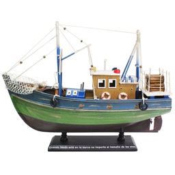 [HOLLI-BS23058A] Barco De Madera Color Verde El Hombre Que Camina Con Dios Siempre Llega A Su Destino.