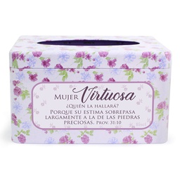 [MET-BS23033E] Cajita De Kleenex + Kleenex Adicional, Proverbios 31 Mujer Virtuosa.