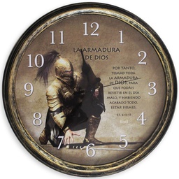 [WATCH-BS058M] Reloj De Pared Diseño Armadura, Efesios 6:13-17