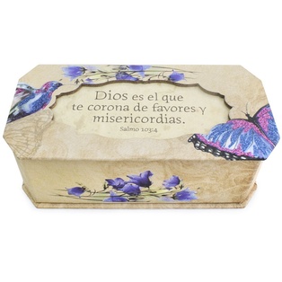 Caja Rectangular Melodía Sublime Gracia Texto, Salmo 103:4