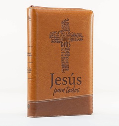 [LU-9203] Santa Biblia de Promesas RVR-1960, Jesús para todos, Letra Grande / Tamaño Manual, Piel especial, Café Con Indice