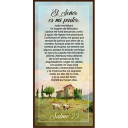 [DECOR-1243E] Plaqueta Texto: Salmo 23 El Señor Es Mi Pastor Casa Y Ovejas.