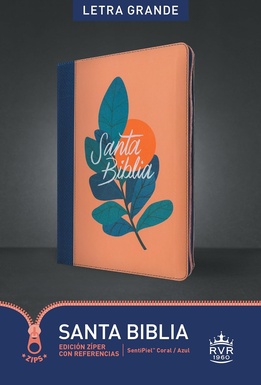 Biblia RVR 1960 Con Zipper, Azul Con Indice