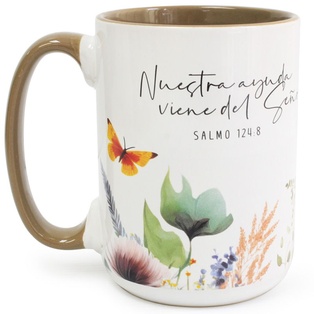 Taza 16 OZ. Colección Primavera "Nuestra ayuda Viene del Señor"