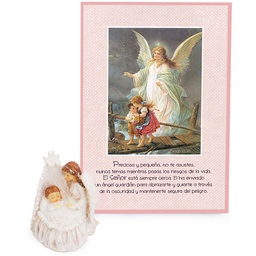 [COMBO-1099B] Combo Plaqueta + Ángel Texto: Ángel De Mi Guarda, Dulce Compañía, No Me Desampares Ni De Noche Ni De Día