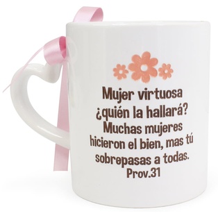 Taza Color Blanco Texto: Mujer Virtuosa Prov. 31