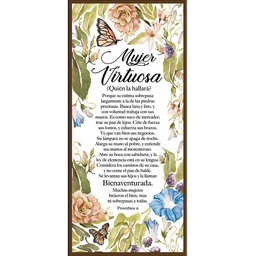 [DECOR-1139I] Plaqueta  Color Café Texto: Proverbios 31 Mujer Virtuosa.