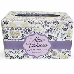 [MET-BS23032A] Caja De Kleenex De Metal, Amada, Mujer Virtuosa