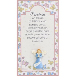 [DECOR-1014D] Plaqueta Rosada Con  Angelita  Texto: Eres Preciosa. Varios Diseños.