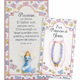 [COMBO-1106] Combo Pulsera + Plaqueta Con Angelito Varios Diseños.