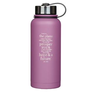 The Plans Lilac Purple Stainless Steel Water Bottle - Jeremiah 29:11