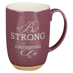 [CHRIS-2041] Taza De Cerámica Rosa Be Strong And Courageous Josué 1:9