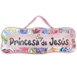 [DECOR-1028C] Plaqueta Rosada Soy Princesa De Jesús