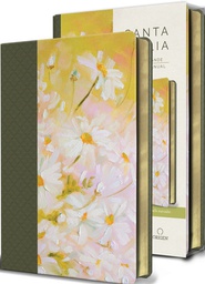 [LRANDOM-1132] Biblia RVR 1960 Manual Letra Grande Piel, Verde Con Flores