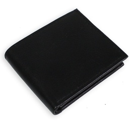 [LEAT-1003] Billetera De Cuero Para Niños Color Negro (Bifoliar)