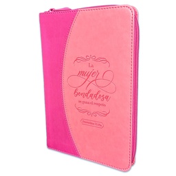 [ABBA-1149] Libreta Imitación Piel Rosa Con Cierre La Mujer Bondadosa