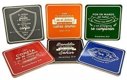[ABBA-1166] Pack De 6 Posavasos Con Versículos VintagePack De 6 Posavasos Con Versículos Vintage